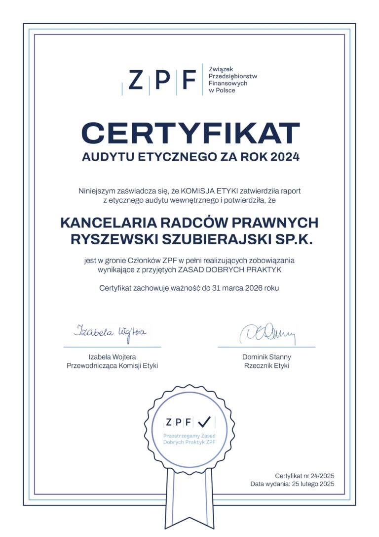 CERTYFIKAT ETYKI 2025